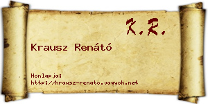 Krausz Renátó névjegykártya